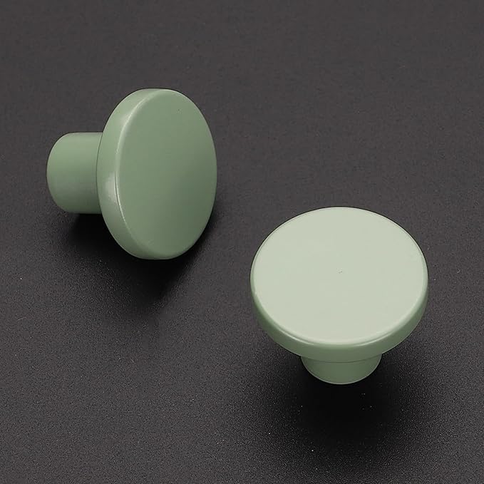 Ravinte 1 Pack Cabinet Knobs Light Green Kitchen Cabinet Knobs Round Dresser Drawer Pulls Closet Door Pulls 1-1/5 Inch