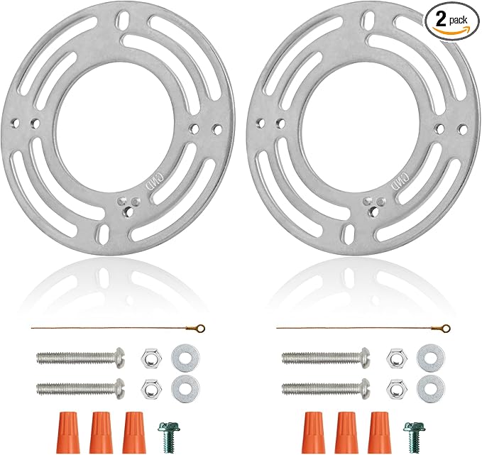 2 Pack Universal Fixture Mounting Bracket Heavy Duty 50 LB Rated, 4 Inches Diameter Steel Round Crossbar With Screw for Ceiling Pendant Light, Chandelier, Wall Sconces, Barn Lights