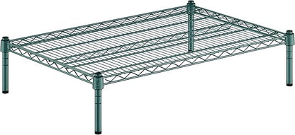 24" x 36" x 8" Green Epoxy Wire Storage Shelf, Dunnage Rack, Commercial 1 Tier Small Shelf