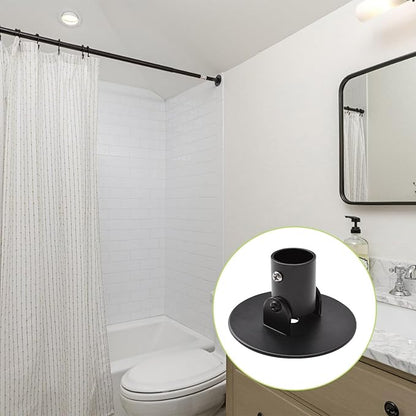 Adjustable Shower Curtain Rod Bracket for Slanted Wall, 2Pcs Titanium Steel Shower Curtain Rod Single Swivel Flange Heavy Duty Closet Rod Bracket with Screws