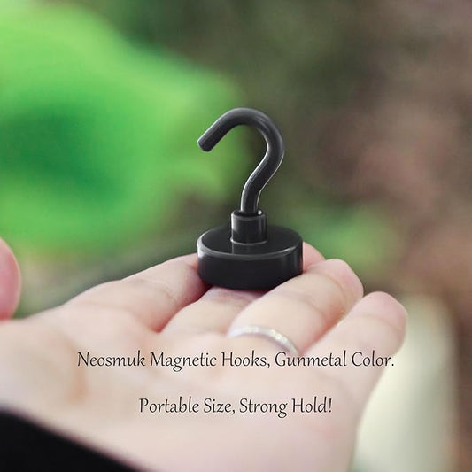 Neosmuk Magnetic Hooks, Heavy Duty 40lb+ Strong Magnet Hook for Cruise Cabins, Cruise Ship Essentials for Hanging, Metal Wall Refrigerator Hangers (Grey, 10 Pack)