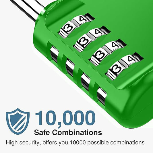 Puroma 2 Pack Combination Lock for Locker 4 Digit Outdoor Waterproof Padlock for School, Gym, Sports, Fence, Toolbox, Gate, Case, Outdoor, Hasp Storage, Cabinets (Green)