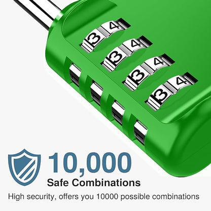 Puroma 1 Pack Combination Lock for Locker 4 Digit Outdoor Waterproof Padlock for School, Gym, Sports, Fence, Toolbox, Gate, Case, Outdoor, Hasp Storage, Cabinets (Green)