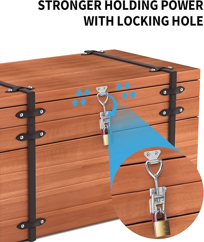Heavy Duty Toggle Latch Clamp 4003, Large Adjustable Toggle Clamp Latch With Lock Hole, 1320Lbs Holding Capacity Pull Latch for Smoker Lid Jig, Tool Box Case - 2Pack (with 10PCS Screws)