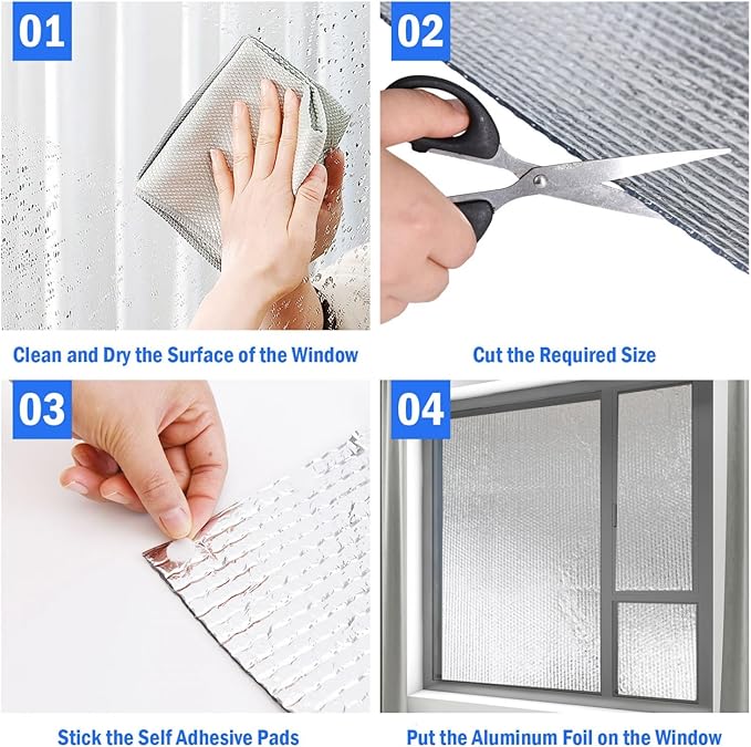 YoleShy Double Reflective Insulation 48 in X 20 FT RV Window Insulation for Winter Reflective Window Film for Roof, Car, Garage Doors