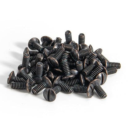 Henne Bery 3/8" Long 6-32 Thread, Oval Head Milled Slot Replacement Wall Plate Screws, 50 Pack, Bronze
