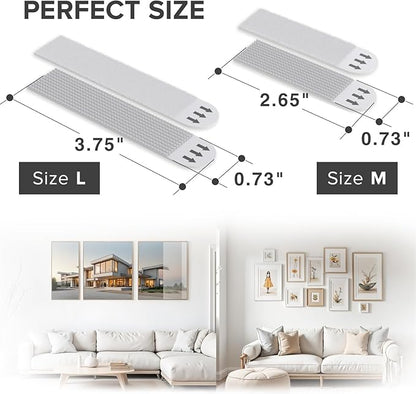 X-Protector Picture Hanging Strips - 28 Pairs Damage Free Picture Hangers - Self Adhesive Wall Hangers Without Nails - Heavy Duty Wall Hanging Strips - Walls Sticky for Hanging Up to 20 LBS (Size M+L)