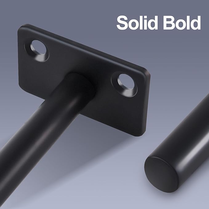 24 Pcs 4" Black Solid Steel Floating Shelf Bracket Blind Shelf Supports - Hidden Brackets for Floating Wood Shelves - Concealed Blind Shelf Support – Screws and Wall Plugs Included