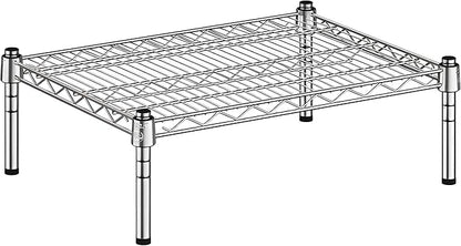18" x 24" x 8" Chrome Wire Storage Shelf, Dunnage Rack, Commercial 1 Tier Small Shelf