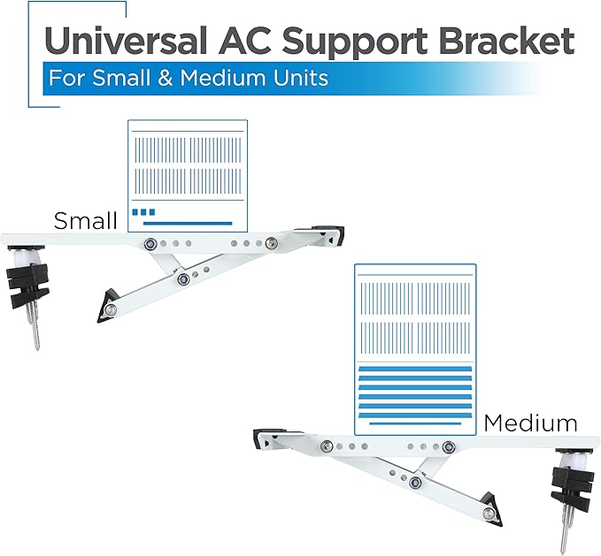 Air Conditioner Support Bracket for Outdoor Window AC, Supports Units Up to 10,000 BTU & 88 Lbs., Heavy Duty Mount Suitable for Most Windows, KT-04S