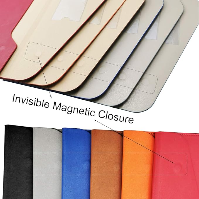 Enyuwlcm PU Leather A4 File Folder Document Holder Waterproof Portfolio Envelope Folder Case with Invisible Magnetic Closure Brown