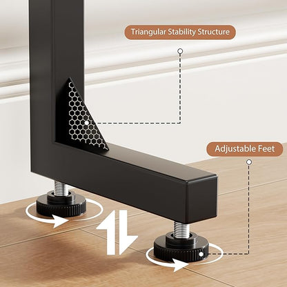 GRLEAF 2 Pack Adjustable Height Narrow Console Table with Power Outlets, 90" Long Sofa Table with Charging Station Behind Couch Table Entryway Table for Living Room and Hallway – Black