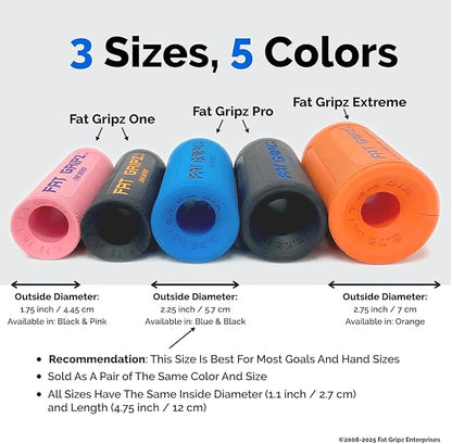 Fat Gripz - Thick Grips - Increased Muscle Fiber Activation - Bigger Arms (4x Men's Health Award Winner)