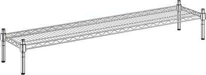 12" x 54" x 8" Chrome Wire Storage Shelf, Dunnage Rack, Commercial 1 Tier Small Shelf