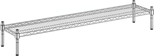 12" x 54" x 8" Chrome Wire Storage Shelf, Dunnage Rack, Commercial 1 Tier Small Shelf