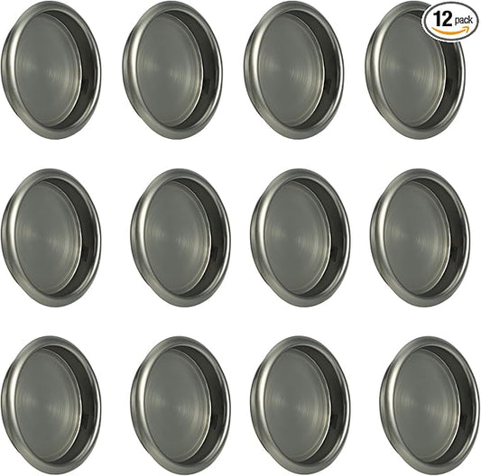 HOMOTEK 12 Pack Closet Door Finger Pull 2-1/16”, Easy Snap in Installation, Antique Brass Finish, Fits a 5/16”Depth x 2-1/16" Diameter Opening Hole