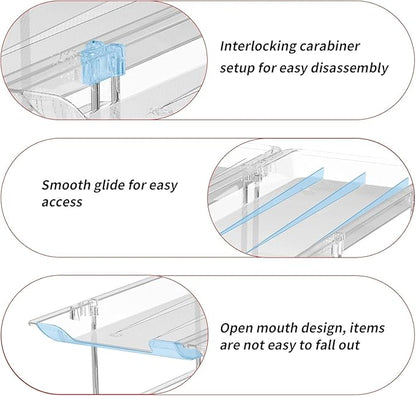 Attelite Can Organizer for Pantry, 3 Sets 4 Tiers Can Storage Organizer Pantry,Soda Can Organizer for Fridge 48 Cans Rack Automatic Rolling Stackable Canned Food Organizer,Clear