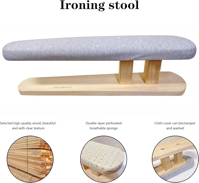 Sleeve Tabletop Ironing Board Portable Chest&sSleeves Ironing Board with Wooden Base for Tailor,Household,Laundry Rooms.