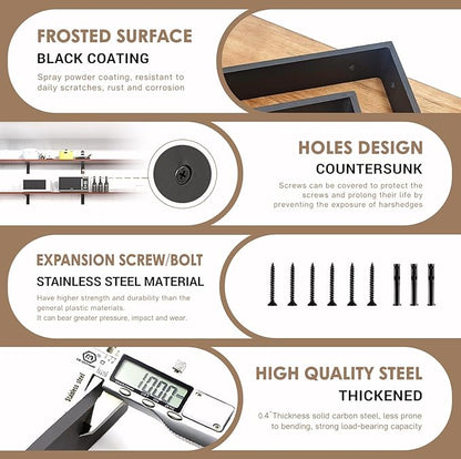 Countertop Support Bracket 20 Inch 3 Pack Countertop Bracket for Granite 3/8" Thick 20"x8"x2.5" Heavy Duty L Brackets Shelf Brackets Metal Corbels for Quartz/Granite/Wood/Concret/ Laminate Countertops