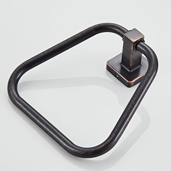 Oil Rubbed Bronze Towel Ring for Bathroom 2 Pack, Kitchen Bath Towel Holder Hangers Wall Mount Heavy Duty Stainless Steel