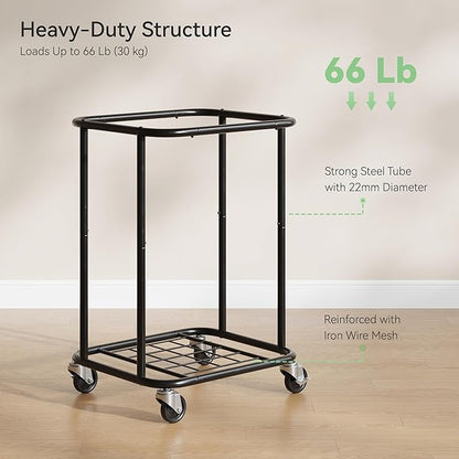 Laundry Basket with Wheels 150L/40Gal, Rolling Laundry Hamper with Steel Fram and Removable Washing Bag,Laundry Sorter Cart for Laundry Room,Hotel,Dorm,Black
