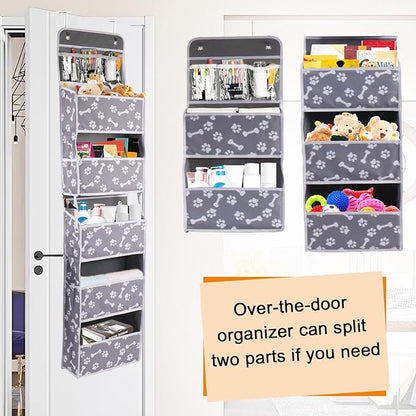 Morezi Dog Over The Door Storage Organizer Toy Leash Organization Great for Collecting pet Toys leashes Clothing Hanging Dog Organizer