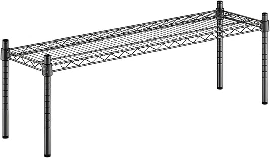 12" x 42" x 14" Black Epoxy Wire Storage Shelf, Dunnage Rack, Commercial 1 Tier Small Shelf