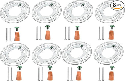 4Inches Universal Light Fixture mounting Bracket, 8 Sets 4" Circle Mounting Bracket for Mount Wall Light, Chandelier