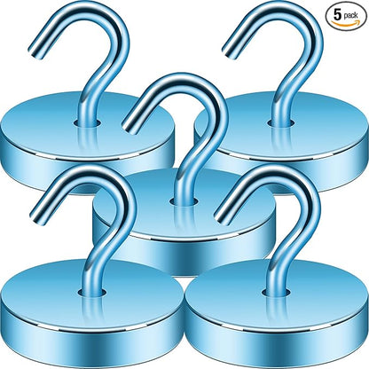 Neosmuk Magnetic Hooks, Cruise Ship Essentials, 100lb+ Heavy Duty Magnetic Hooks for Cruise Cabins, Refrigerator, Grill, Hanging, and Travel | Extra Strong Must-Haves Magnet Hook,RoyalBlue,5 Pack