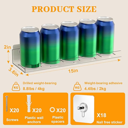 6 Pack Floating Shelves - Clear Acrylic/PET Wall Mounted Non-Drilling Storage Rack with Adhesive, Invisible Bathroom and Bedroom Shelves for Kitchen, Living Room, Clear Decoration