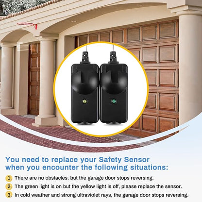 Garage Door Sensor for 41A5034, Garage Door Sensor Replacement for Craftsman Chamberlain Liftmaster Garage Door Sensors，Replace for 820CB, G801CB-P, 2610459, 012381050345, 801CB, 41A5266-1, 041-0136