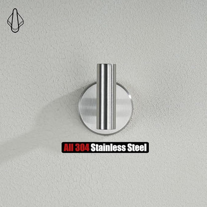 JQK Bathroom Towel Hook Brushed, Coat Robe Clothes Bath Wall Hooks for Kitchen Garage SUS 304 Stainless Steel Thick 0.8mm, 2 Pack Brushed Steel, TH100-BN-P2