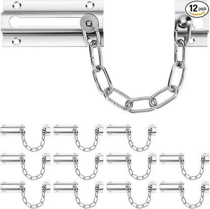 12 Pack Door Chain Lock, Stainless Steel Chain Locks for Inside Door, Premium Thickened with 72 Screws
