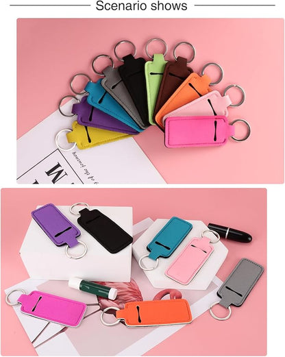 Chapstick Holder Keychain Lip Balm Holder Lipstick Sleeve Pouch Lip Gloss Holder Stocking Stuffers Gift for Women