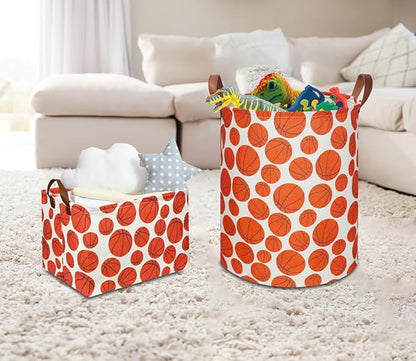 Kids Laundry Hamper,Baseball laundry Basket,Baby Boy Nursery Hamper,Waterproof Storage Bin for Bedroom,Clothes Organizer Basket,Toys Box,Room Decor(Basketball)
