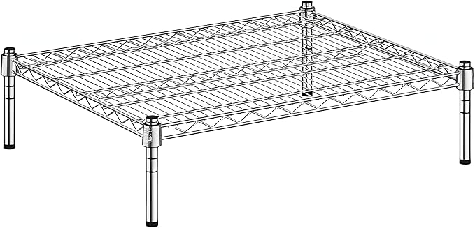 24" x 30" x 8" Chrome Wire Storage Shelf, Dunnage Rack, Commercial 1 Tier Small Shelf