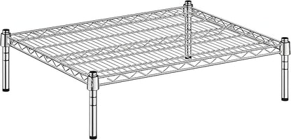 24" x 30" x 8" Chrome Wire Storage Shelf, Dunnage Rack, Commercial 1 Tier Small Shelf