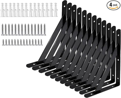 Shelf Brackets 14 Inch x 10 Inch, Heavy Duty Shelf Brackets 4 6 8 10 12 14 16 20 Inch, Metal Brackets Heavy Duty for Wall Mount Shelves