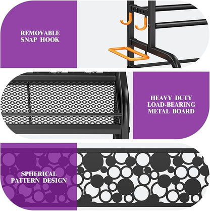 400LBS Dumbbell Rack, VOPEAK Adjustable Weight Rack for Home Gym, Home Gym Storage Rack for Yoga Mat Kettlebells and Strength Training Equipment, Weight Storage Rack for Dumbbells with Wheels