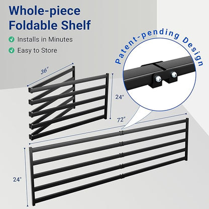 FLEXIMOUNTS 2-Pack 2x6ft Heavy Duty Garage Wall Shelving, 1200lbs Capacity, Garage Shelving Wall Mounted with 8 Hooks, Storage for Power Tools, Garden Supplies, Storage Bins, Lite Series