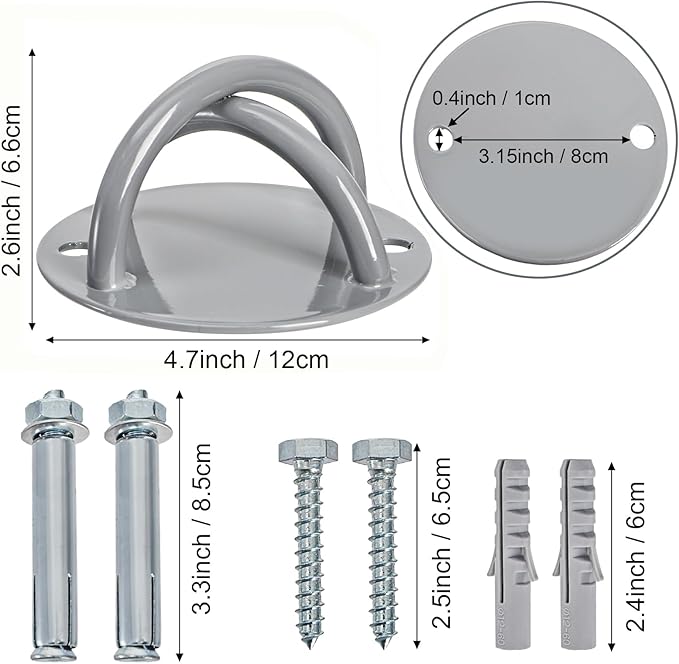 Wall Mount Bracket for Suspension Straps, Ceiling Anchor X Mount for Rings, Body Weight Strength Training Systems, Yoga Swings & Boxing Equipment