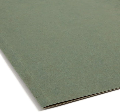 Smead Hanging File Folder with Tab, 1/3-Cut Adjustable Tab, Legal Size, Standard Green, 25 per Box (1-Inch Expansion, Legal)