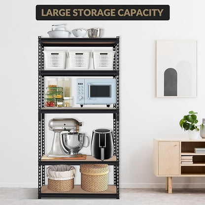 Garage Shelving Heavy Duty Storage Shelves 2000Lbs Capacity, 5 Tier Adjustable Metal Shelving Unit 36" W x 18" D x 72" H, Industrial Utility Rack for Kitchen Pantry