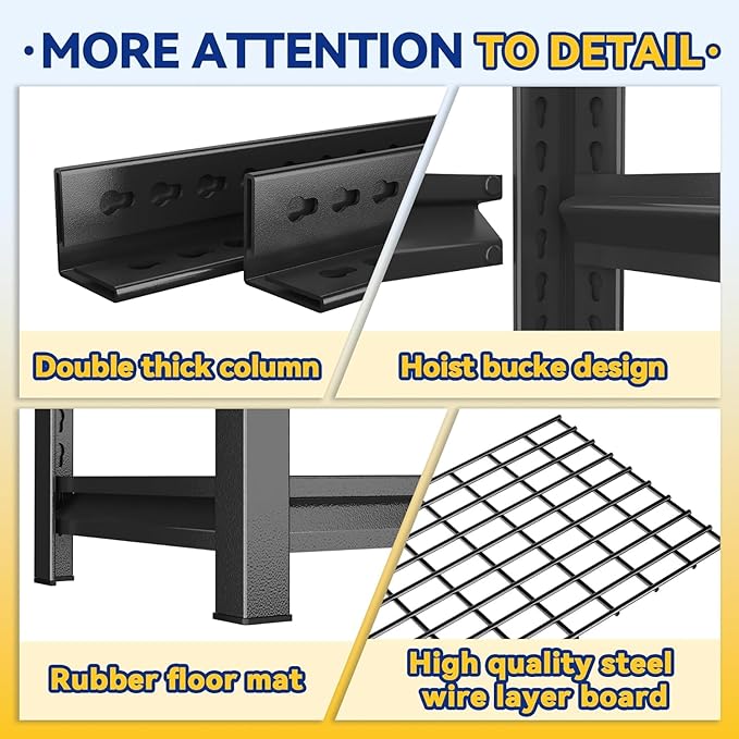 Metal Wire Garage Shelving Unit, Heavy Duty Adjustable Storage Shelves, Steel Shelving, 3000 lbs Capacity, Industrial Shelves for Heavy Tools and Equipment, 5Tier-47.2" Wx 23.6" Dx 71.2" H