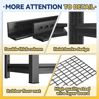 Metal Wire Garage Shelving Unit, Heavy Duty Adjustable Storage Shelves, Steel Shelving, 3000 lbs Capacity, Industrial Shelves for Heavy Tools and Equipment, 5Tier-47.2" Wx 23.6" Dx 71.2" H