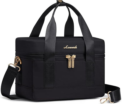 LOVEVOOK Insulated Lunch Bag for Women & Men - Cooler Lunch Tote and Lunch Box for Work and Travel, Black