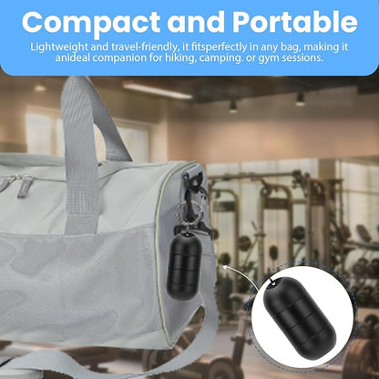 Jewelry Storage Box Case Gym Storage Jewelry Storage Box Case, Ring Organizer Container with Protective Sponge,Jewelry Care Protective Ring Holder with Keychain((Black)