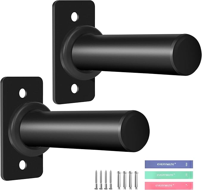 EVERYMATE Weight Plate Rack, Wall Mount Weight Plate Holder for Bumper Plates, Max Weight Capacity 330 lb, Home Gym Organizer