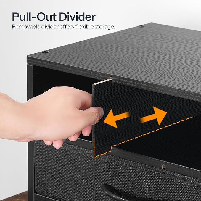 HOOBRO Desktop Printer Stand, Printer Stand Shelf Organizer with Drawer, Wooden Under Desk Printer Table, Storage Shelf, for Home Office Black BB08PS01