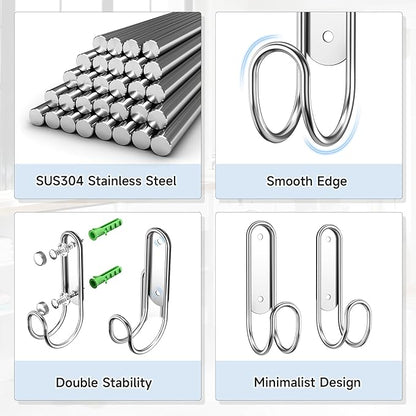 Ironing Board Hanger Wall Mount, Ironing Board Holder for T or Y Leg, Iron Board Holder Stainless Steel, Iron Board Hanger for Laundry Room, Iron Boards Hook for Wall